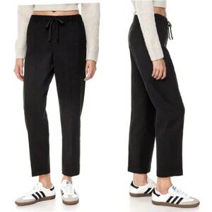 Aritzia Babaton Jimmy Pants Tie Front Black Elastic Waist Pull On Cropped XS